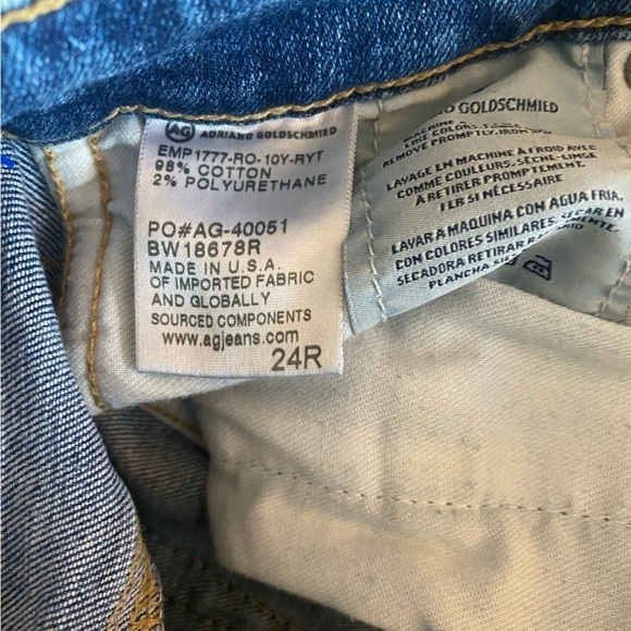 AG Adriano Goldshmied High Rise Farrah Skinny Ankle Front Seamed Raw Hem Size 24 - Picture 11 of 12